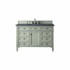 James Martin Vanities Brittany 48in Single Vanity, Sage Green w/ 3 CM Charcoal Soapstone Quartz Top 650-V48-SGR-3CSP